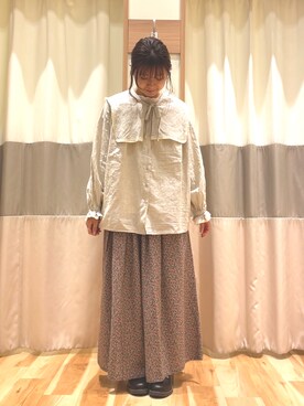 「花柄パンツ」｜risaさん（レディース・154cm）の春コーディネート