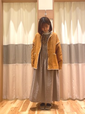 「Samansa Mos2（サマンサ モスモス）のアイテム（ジャケット/アウター）」を使った、risaさん（レディース・154cm）の秋コーディネート