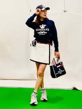 「アイテム（その他、ブルー系）」を使った、lennie12さん（レディース・162cm）の春コーディネート