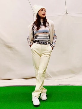 「アイテム（ニットキャップ/ビーニー）」を使った、lennie12さん（レディース・162cm・50代）の冬コーディネート