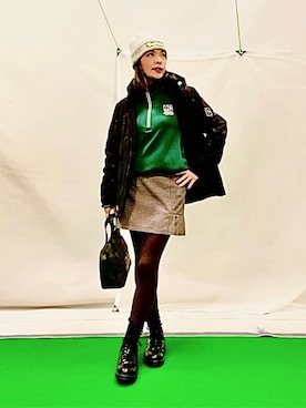 「アイテム（レギンス/スパッツ）」を使った、lennie12さん（レディース・162cm）の冬コーディネート