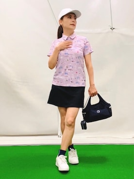 「adabat（アダバット）の【ストレッチ】ベーシックAラインスカート（スカート、ブルー系）」を使った、lennie12さん（レディース・162cm）の夏コーディネート