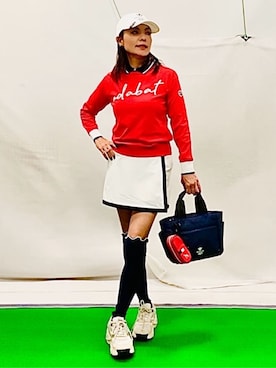 「アイテム（その他、レッド系）」を使った、lennie12さん（レディース・162cm）の冬コーディネート