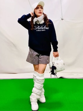 「アイテム（ネックウォーマー/スヌード、ホワイト系）」を使った、lennie12さん（レディース・162cm）の冬コーディネート