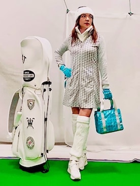 「アイテム（手袋、ブルー系）」を使った、lennie12さん（レディース・162cm）の冬コーディネート