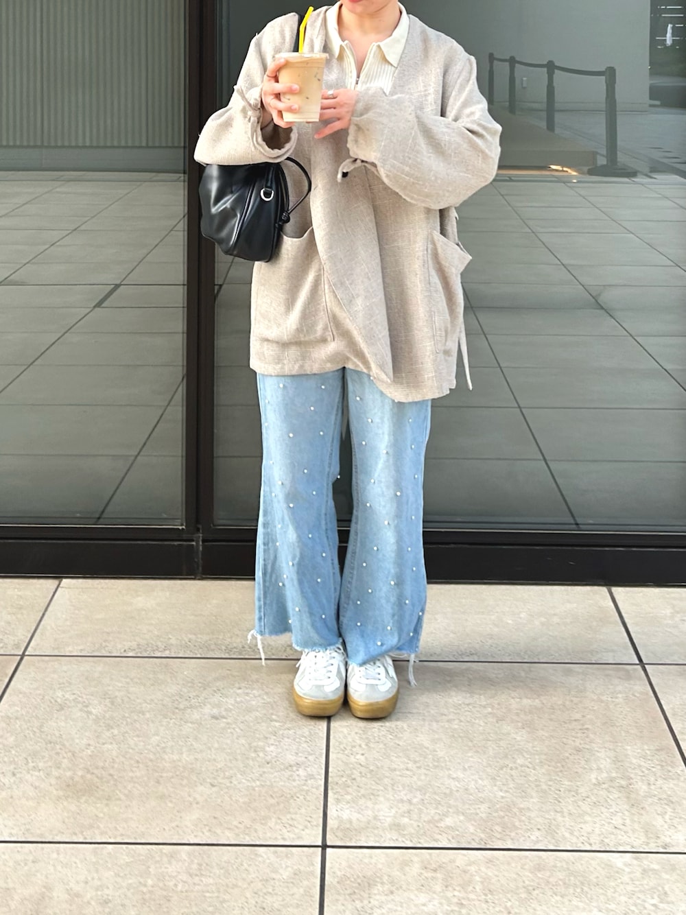 lawgy（ラウジー）の「cuff ribbon tweed jacket / カフリボン