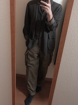 「Django Atour（ジャンゴアトゥール）のアイテム（カバーオール）」を使った、てらさん（メンズ・166cm）の秋コーディネート