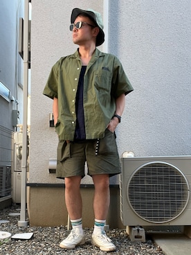「アイテム（カーゴパンツ）」を使った、たいやまさん（メンズ・168cm・40代）の夏コーディネート
