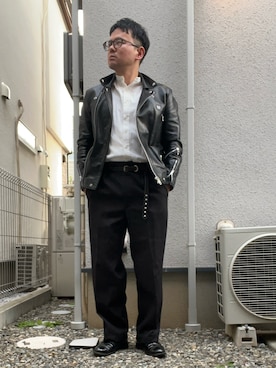 「アイテム（ドレスシューズ）」を使った、たいやまさん（メンズ・168cm）の秋コーディネート