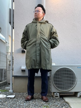 「アイテム（モッズコート）」を使った、たいやまさん（メンズ・168cm）の冬コーディネート