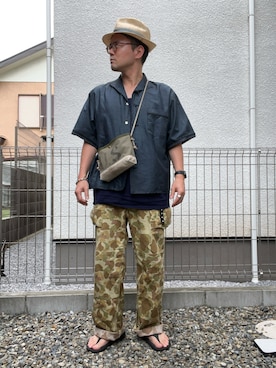 「CA4LA（カシラ）のアイテム（帽子）」を使った、たいやまさん（メンズ・168cm）の秋コーディネート