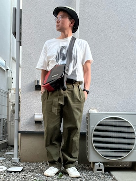 「WAIPER.inc（ワイパーインク）のアイテム（ハット）」を使った、たいやまさん（メンズ・168cm・40代）の夏コーディネート