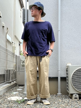「アイテム（チノパンツ）」を使った、たいやまさん（メンズ・168cm）の秋コーディネート