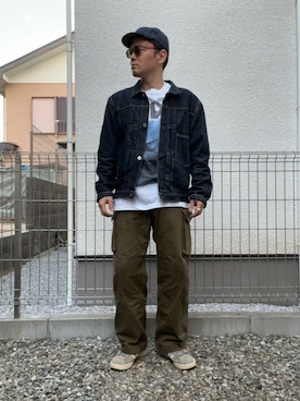「HOUSTON（ヒューストン）のアイテム」を使った、たいやまさん（メンズ・168cm）の春コーディネート