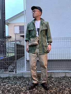 「moltemaniのアイテム（キャップ、ブルー系）」を使った、たいやまさん（メンズ・168cm）の秋コーディネート
