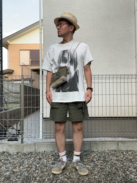 「CA4LA（カシラ）のアイテム（帽子）」を使った、たいやまさん（メンズ・168cm）の秋コーディネート
