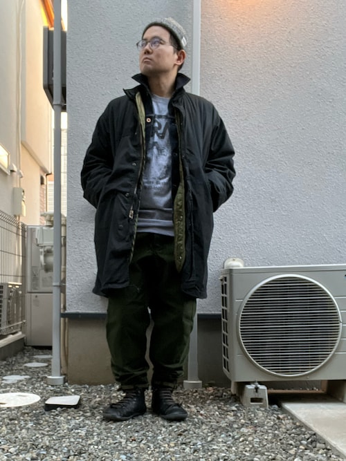 m-51 フィッシュテール　後染めブラック スーパーブラック　anytee たいやま｜anyteeのミリタリージャケットを使ったコーディネート - WEAR