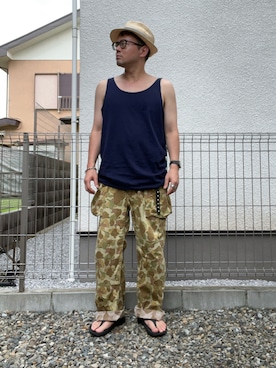 「CA4LA（カシラ）のアイテム（帽子）」を使った、たいやまさん（メンズ・168cm）の秋コーディネート