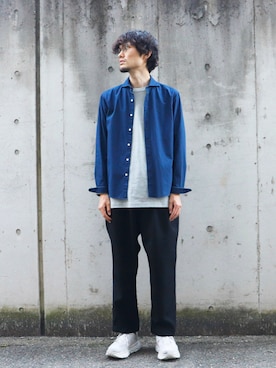「SCROLLのアイテム」を使った、　角田さん（メンズ・180cm）の秋コーディネート