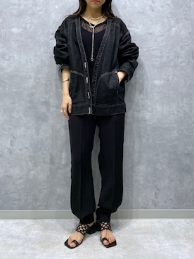 「Ezick（エジック）のアイテム（ジャケット/アウター）」を使った、simさん（レディース・151cm）の夏コーディネート