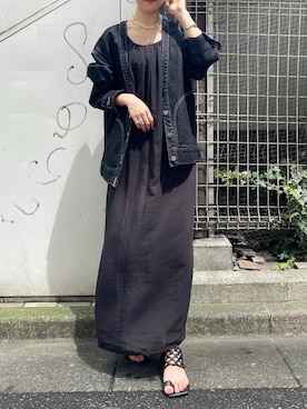 「Ezick（エジック）のアイテム（ジャケット/アウター）」を使った、simさん（レディース・151cm）の夏コーディネート