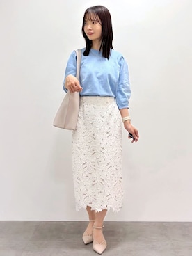 「THE SHOP TK （ザ ショップ ティーケー ）の◆ライトオンスデニムシャツ（シャツ/ブラウス、ブルー系）」を使った、kozuさん（レディース・148cm）の春コーディネート
