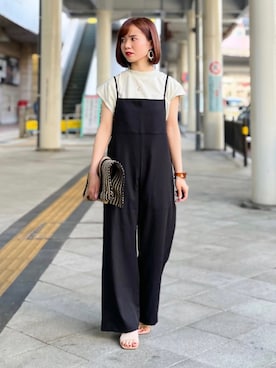 「フォローミー」｜「アイテム（オールインワン・サロペット）」を使った、kozuさん（レディース・148cm）の春コーディネート