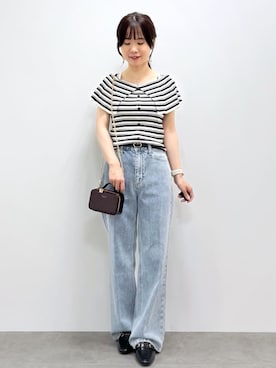 「アイテム（ポーチ、ブラウン系）」を使った、kozuさん（レディース・148cm）の夏コーディネート