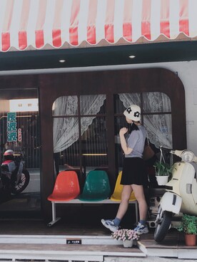 「NET（ネット）のアイテム（スカート）」を使った、Mina Chenさん（レディース・165cm）の春コーディネート