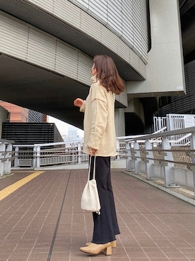 「select MOCA（セレクトモカ）のリンキングオーバーサイズタートルニット（ニット/セーター）」を使った、s a k i 🥣さん（レディース・162cm）の秋コーディネート