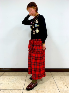 「タータンチェックスカート」｜HIMIKO　そごう千葉店さん（レディース・157cm）の秋コーディネート
