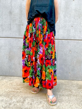 「ISLAND SLIPPER（アイランドスリッパ）のアイテム」を使った、yokoiさん（レディース・158cm）の夏コーディネート