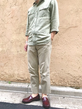 「INCOTEX（インコテックス）のアイテム」を使った、yokoiさん（メンズ・166cm）の夏コーディネート