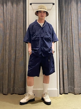 「WILD THINGS（ワイルドシングス）のアイテム（パンツ）」を使った、イハラ 低身長 ケンスケさん（メンズ・165cm）の夏コーディネート
