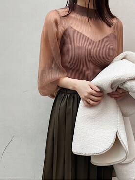 「スタイリング」｜「アイテム（ジャケット/アウター）」を使った、akariさん（レディース・154cm）の冬コーディネート