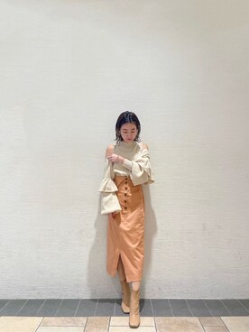 「スタイリング」｜「アイテム（ブーツ）」を使った、akariさん（レディース・154cm）の冬コーディネート