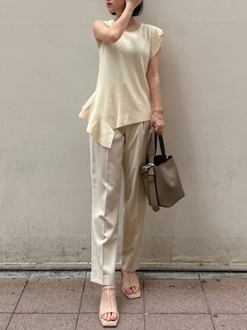 「スタイリング」｜「アイテム（パンツ）」を使った、akariさん（レディース・154cm）の春コーディネート