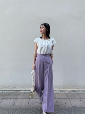 「スタイリング」｜「アイテム（パンツ）」を使った、akariさん（レディース・154cm）の夏コーディネート
