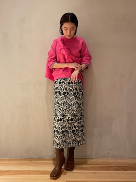 「スタイリング」｜「アイテム（ブーツ）」を使った、akariさん（レディース・154cm）の秋コーディネート