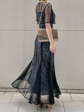 「スタイリング」｜「アイテム（ワンピース/ドレス）」を使った、akariさん（レディース・154cm）の春コーディネート
