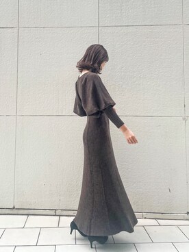 「スタイリング」｜「アイテム（ワンピース/ドレス）」を使った、akariさん（レディース・154cm）の秋コーディネート