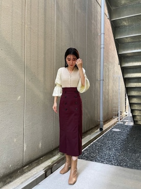 「スタイリング」｜「アイテム（アクセサリー）」を使った、akariさん（レディース・154cm）の夏コーディネート