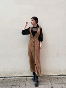 「スタイリング」｜「アイテム（アクセサリー）」を使った、akariさん（レディース・154cm）の夏コーディネート