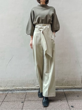 「スタイリング」｜「アイテム（ブーツ）」を使った、akariさん（レディース・154cm）の冬コーディネート