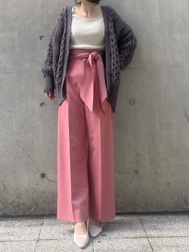 「スタイリング」｜「アイテム（パンツ）」を使った、akariさん（レディース・154cm）の冬コーディネート
