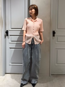 レディース 【最終値下げ】ELENDEEK SHEER PLEATS KT TOPS ピンク