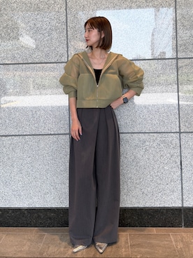 「アイテム（ブルゾン）」を使った、akariさん（レディース・155cm）の夏コーディネート