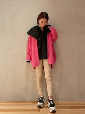 「スタイリング」｜「アイテム（ジャケット/アウター）」を使った、akariさん（レディース・154cm）の秋コーディネート