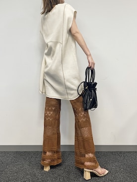 「スタイリング」｜「アイテム（パンツ）」を使った、akariさん（レディース・154cm）の春コーディネート