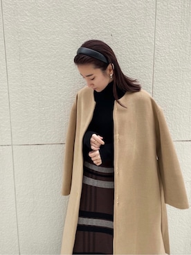 「スタイリング」｜「アイテム（ジャケット/アウター）」を使った、akariさん（レディース・154cm）の冬コーディネート